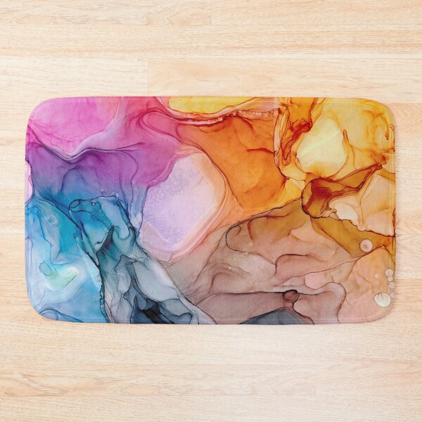 Item preview, Pink Yellow Orange Blue and Purple Abstract 2621 Alcohol Ink Painting by Herzart designed and sold by herzart.