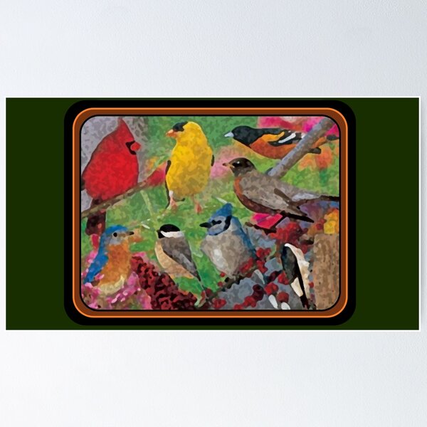 Item preview, BACKYARD BIRDS PAINTING designed and sold by THE AMERICAN TEEVANGELIST.