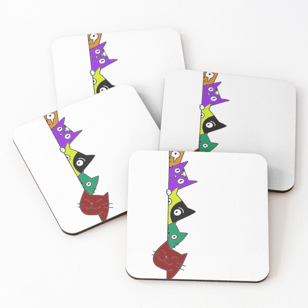 Item preview,  Cute doodle cats hides behind the wall  designed and sold by ESDT.