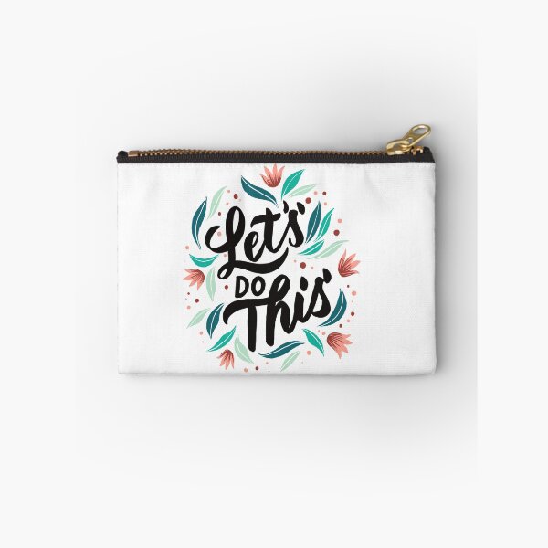 Item preview, Let's Do This Quote Lettering with Flowers Pink designed and sold by Alendra.