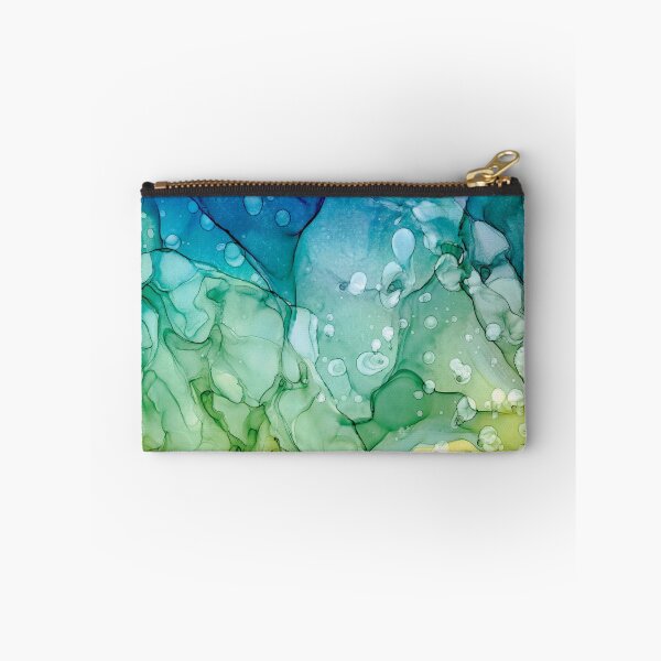 Item preview, Purple Blue Green Yellow Abstract 2621 Alcohol Ink Painting by Herzart designed and sold by herzart.