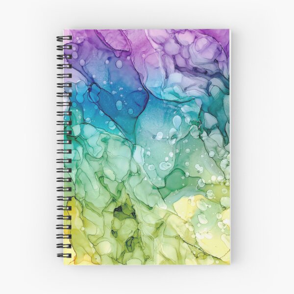 Item preview, Purple Blue Green Yellow Abstract 2621 Alcohol Ink Painting by Herzart designed and sold by herzart.