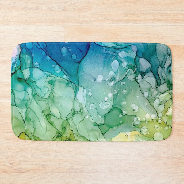 Item preview, Purple Blue Green Yellow Abstract 2621 Alcohol Ink Painting by Herzart designed and sold by herzart.