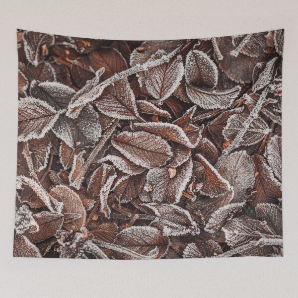 Item preview, Fallen brown Autumn leaves covered with frost and ice. Leaves filling the frame designed and sold by macroviewpoint.