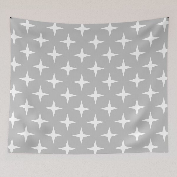 Item preview, Mid Century Star Pattern White On Silver Gray designed and sold by rewstudio.