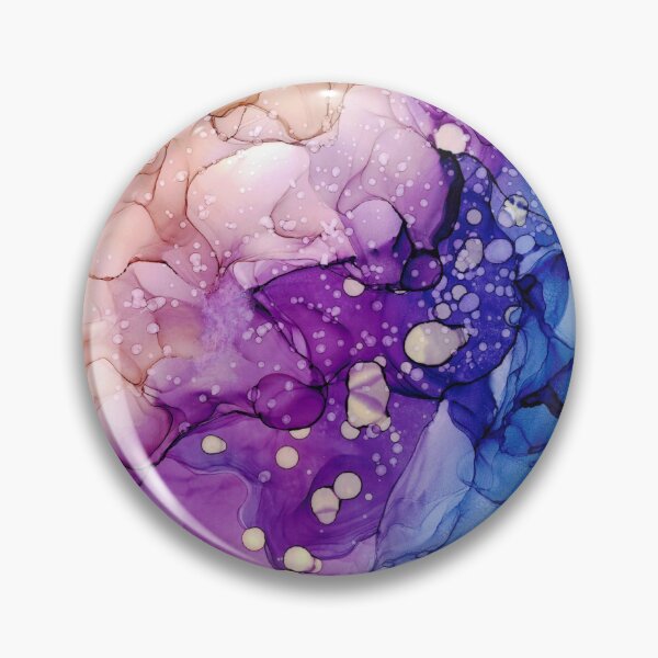 Item preview, Yellow Purple and Blue Abstract 2621 Alcohol Ink Painting by Herzart designed and sold by herzart.