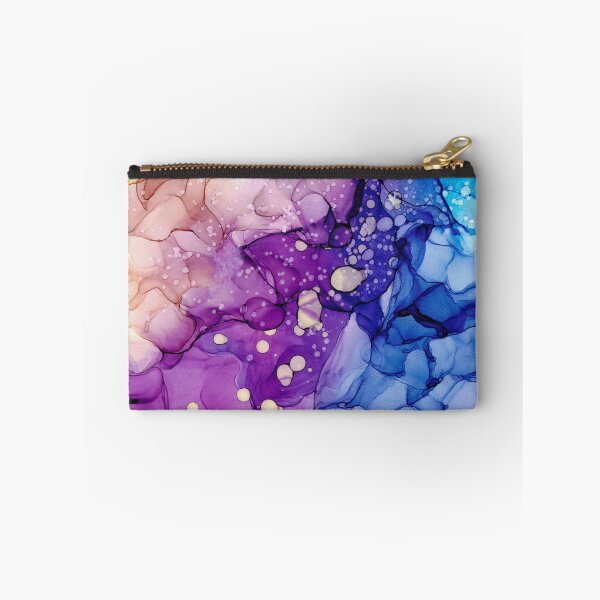 Item preview, Yellow Purple and Blue Abstract 2621 Alcohol Ink Painting by Herzart designed and sold by herzart.