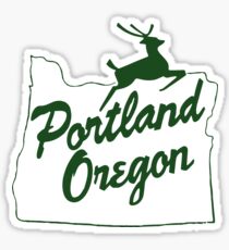 Pegatina Portland Oregon Inicie sesión en verde