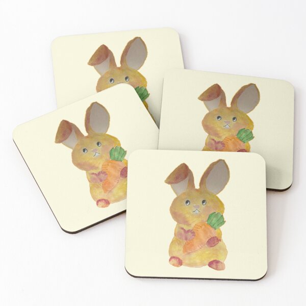 Item preview, Cute watercolor easter bunny pink orange bunny very cute watercolour rabbit Cute Bunny Rabbit Loaf designed and sold by WatercolorFun.