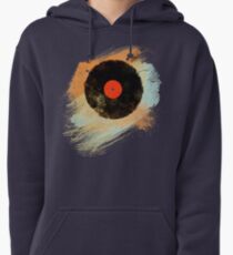 Vinyl Record Retro T-Shirt - Vinyl Records Modern Grunge Design Pullover Hoodie