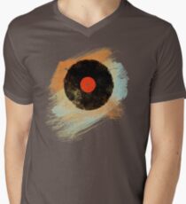 Vinyl Record Retro T-Shirt - Vinyl Records Modern Grunge Design Men's V-Neck T-Shirt