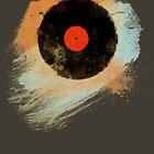 Vinyl Record Retro T-Shirt - Vinyl Records Modern Grunge Design by Denis Marsili