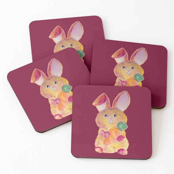 Item preview, Cute watercolor easter bunny pink orange bunny very cute watercolour rabbit designed and sold by WatercolorFun.