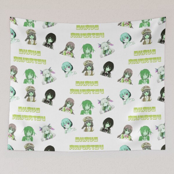 Item preview, six cute zombie anime girls ohayo arigatou designed and sold by Omniodise.