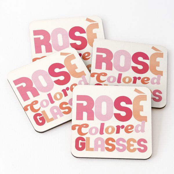 Item preview, "Rosé Colored Glasses" Fun & Colorful Typography Art For Wine Lovers designed and sold by The Whiskey Ginger Design Shop.