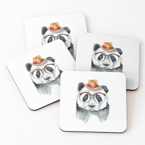 Item preview, Hipster Panda Bear designed and sold by sarahvogelart.
