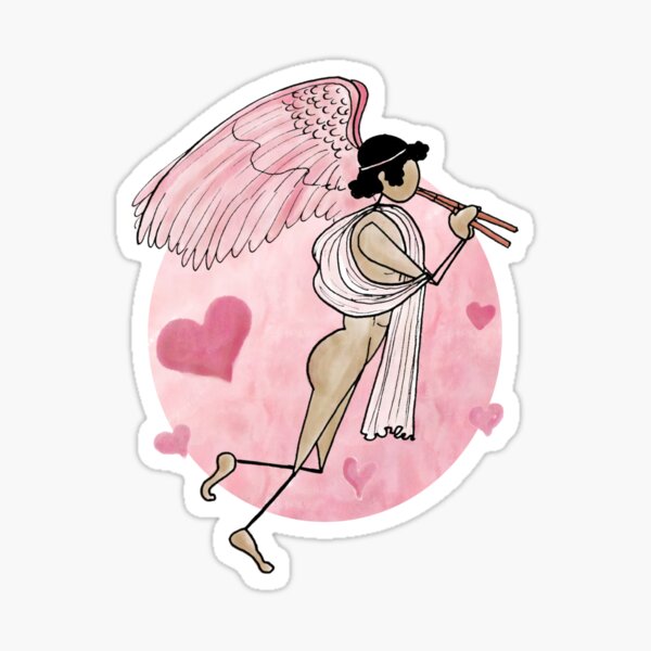 Eros playing a Flute Sticker