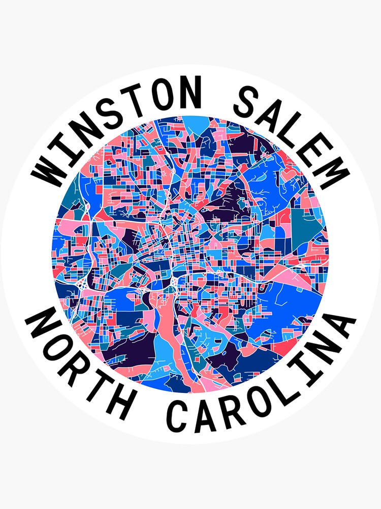 "Map of Winston Salem North Carolina" Sticker by epinyan1 Redbubble