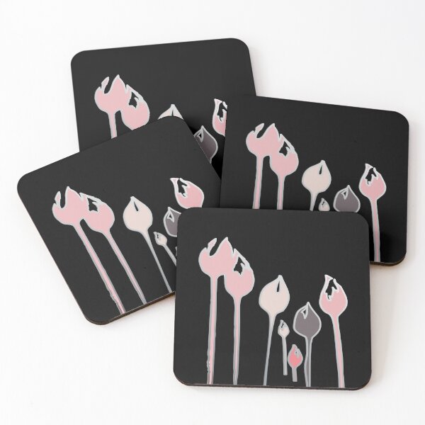 Item preview, Elegant Art Deco wild tulip flowers dancing in the wind - baby blush pink, black and white. designed and sold by Caroline Laursen.