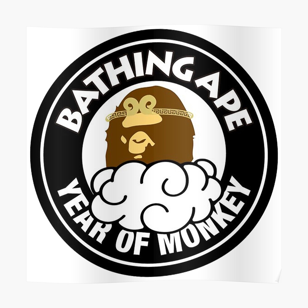 Year Of Monkey Bathing Ape Art Print By Frogfreak Redbubble