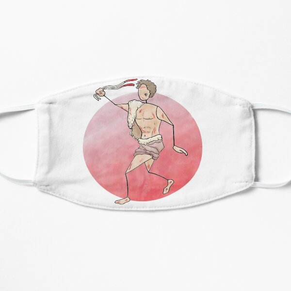 Lupercalia celebrant brandishing goatskin strips Flat Mask