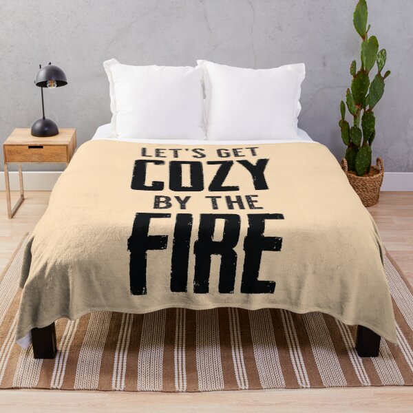 Item preview, "Let's Get Cozy By The Fire" Cute & Fun Typography Wall Art designed and sold by The Whiskey Ginger Design Shop.