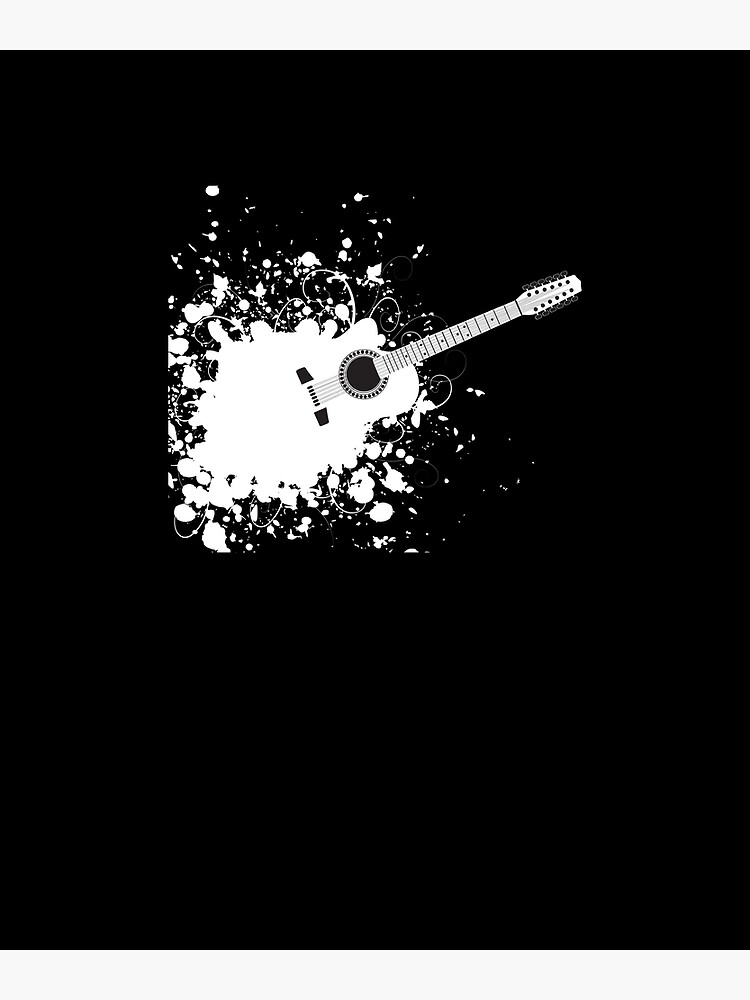 "guitar black white guitar painting guitar" Poster by DEMFICH Redbubble