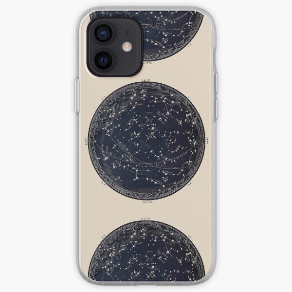 Antique Map of the Night Sky, 19th century astronomy iPhone Soft Case