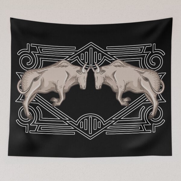 Item preview, Art Deco Two Bulls Frame Logo designed and sold by 108dragons.