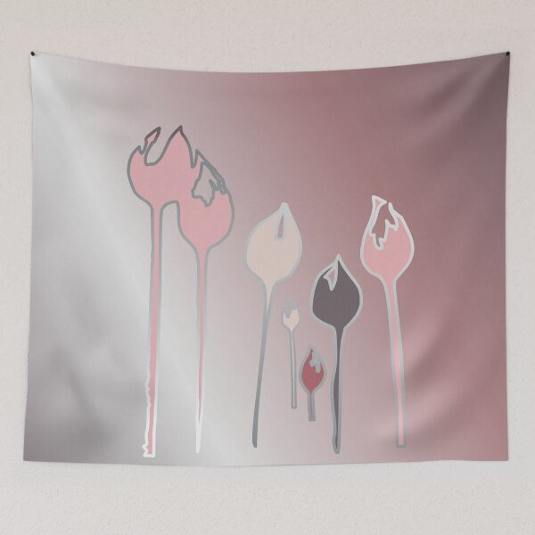 Item preview, Elegant Art Deco wild tulip flowers dancing in the wind - metallic baby blush pink designed and sold by Caroline Laursen.