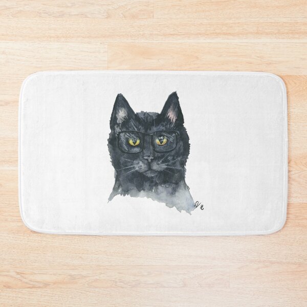 Artikelvorschau, Hipster Black Cat entworfen und verkauft von sarahvogelart.