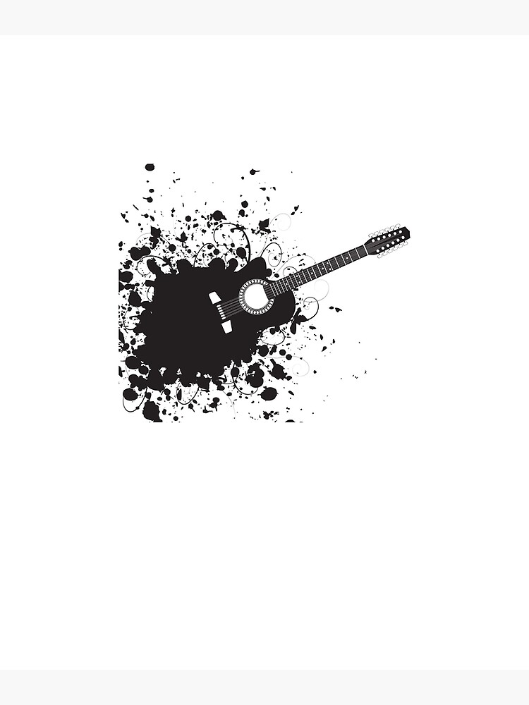 " guitar black white guitar painting guitar" Poster by DEMFICH