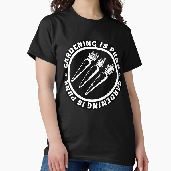 Aperçu de l'œuvre le jardinage est punk | antifasciste 3 flèches | texte en cercle créée et vendue par craftordiy.art.