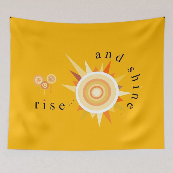 Item preview, Wake up and bounce out of bed with a smile on your face ,with my rise and shine range. Cute bedding and sleepwear. Yellow and orange. designed and sold by Caroline Laursen.