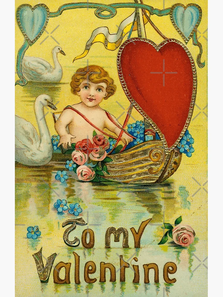 Postcard C-1910 Valentine girl fishing for hearts artist