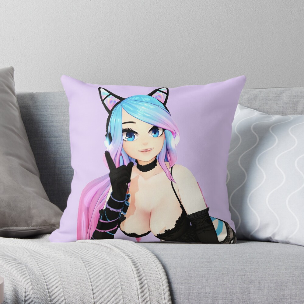 Silvervale Vshojo Throw Pillow By Lewd Weeb Shop Redbubble