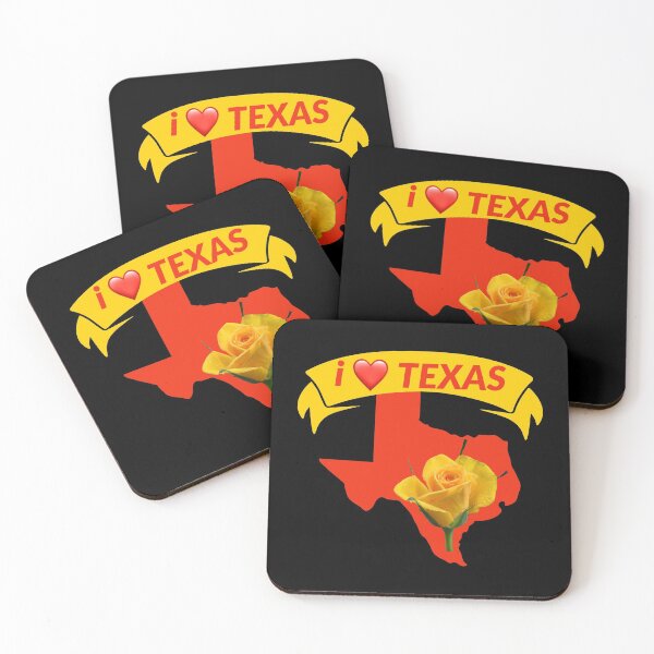 Artikelvorschau, Ich liebe Texas, gelbe Rose. Karte von Texas entworfen und verkauft von efenem.