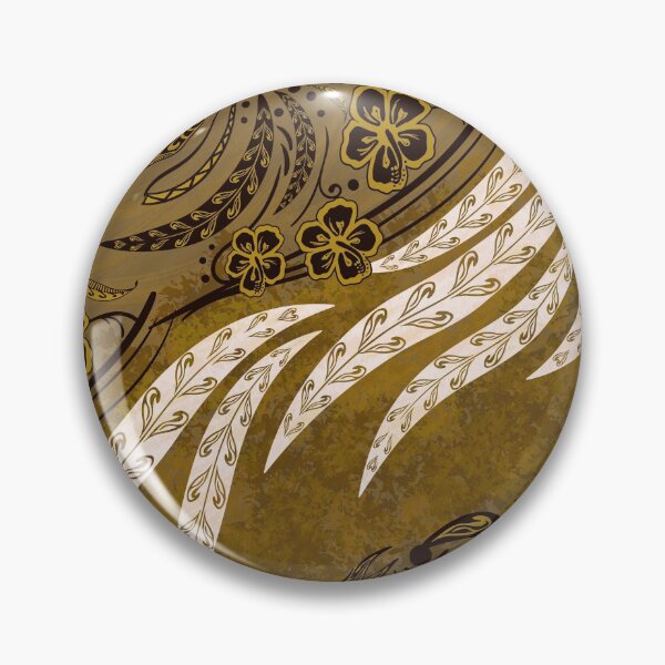 Item preview, Polynesian Golden Tribal Floral Splash designed and sold by sunnthreads.