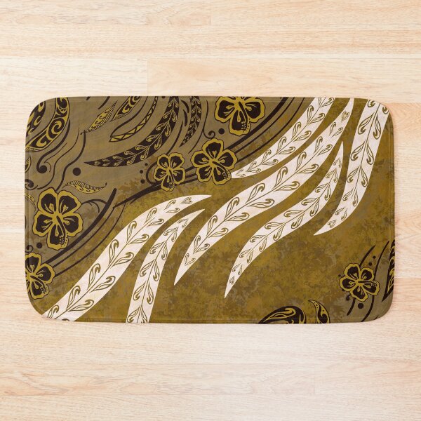 Item preview, Polynesian Golden Tribal Floral Splash designed and sold by sunnthreads.