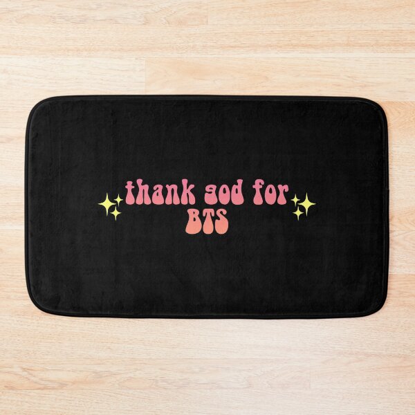 Item preview, Thank god for BTS sparkly gradient Meme Text designed and sold by everything4eva.
