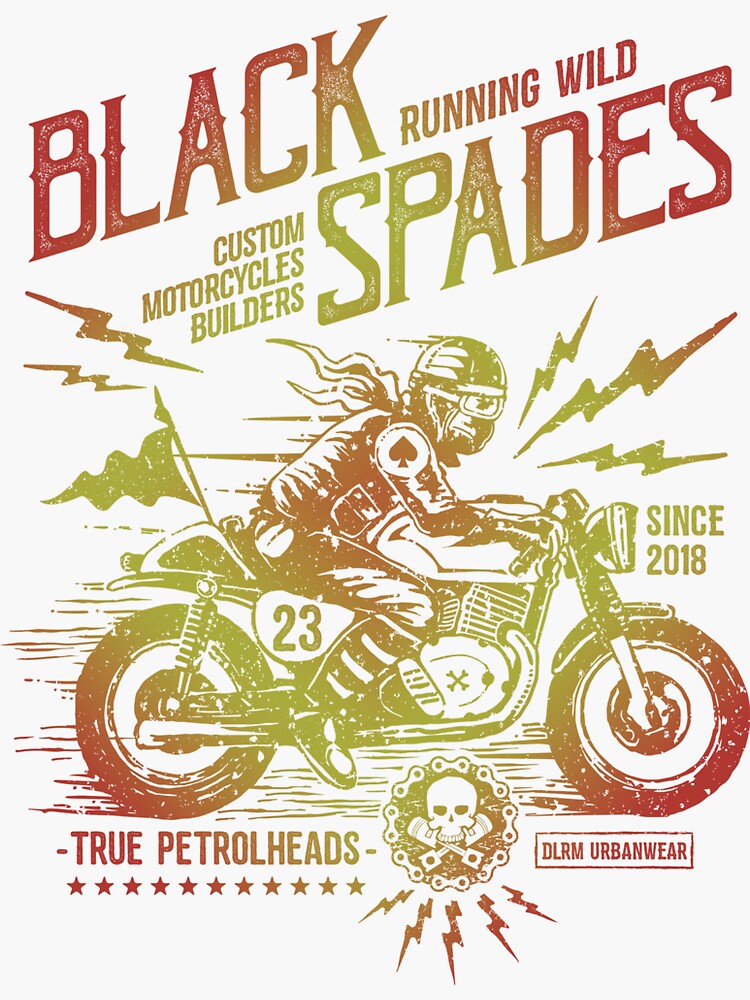 "Black spades running wild custom motorcycle builders True