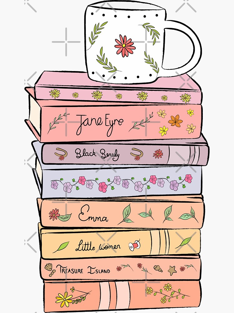 Pile of Books Design Sticker for Sale by Lizzamour