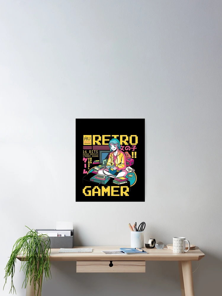 Thumbnail 2 von 3, Poster, Retro Gamer Japanese Anime Otaku Video Game Player Gear designt und verkauft von DynamicDesign.