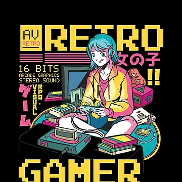 Vorschaubild zum Design Retro Gamer Japanese Anime Otaku Video Game Player Gear von DynamicDesign