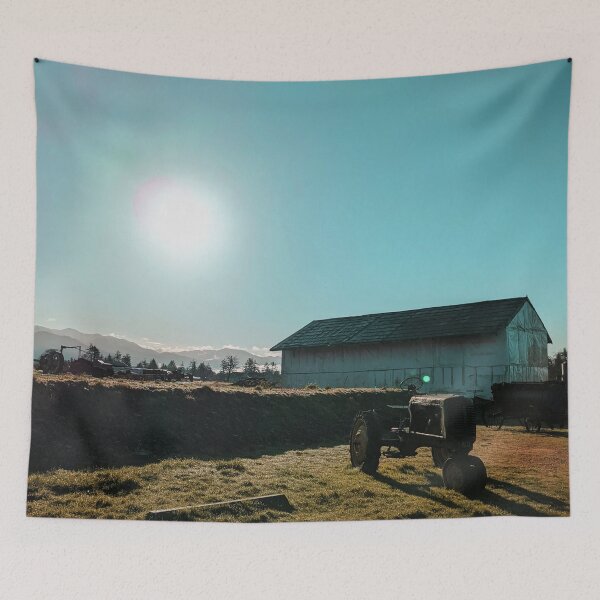 Item preview, Green Tractor on a Farm (color saturation edit) designed and sold by Grace Feucht.