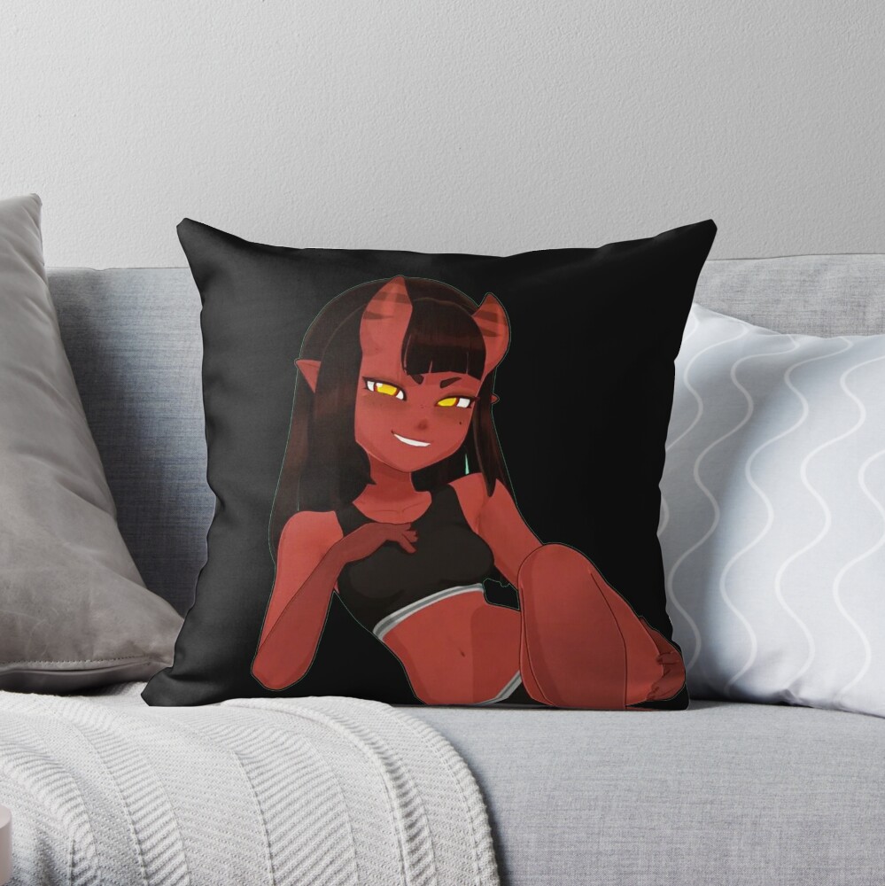 "Meru the succubus " Throw Pillow for Sale by lewd-weeb-shop | Redbubble
