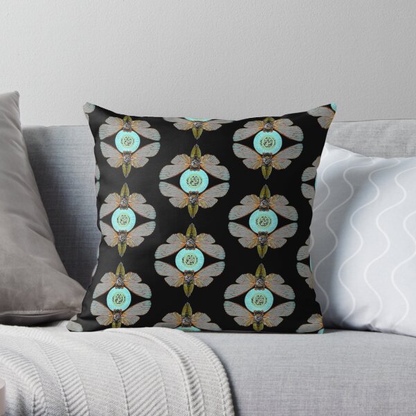 Wireless Cicada Throw Pillow