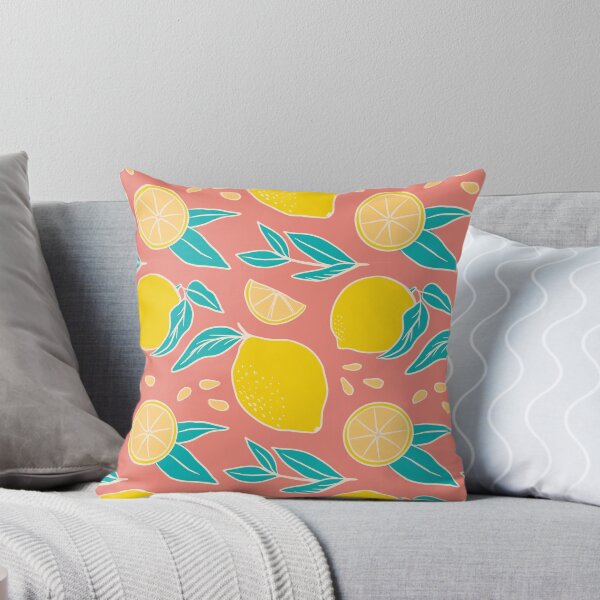 Item preview, Retro seamless pattern with yellow lemons on orange background designed and sold by annetc-designs.