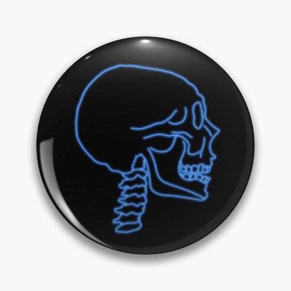 Item preview, Blue neon skull design designed and sold by hanameda.