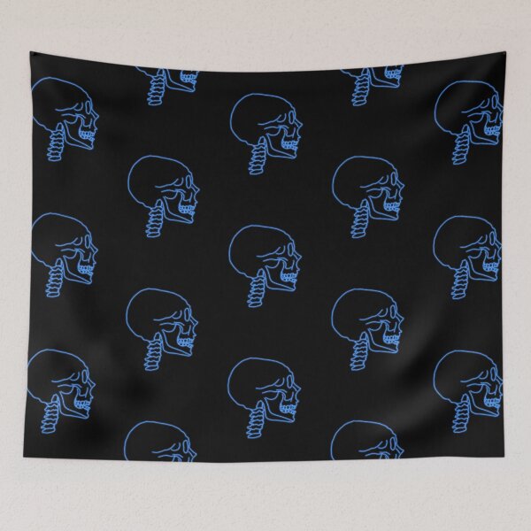 Item preview, Blue neon skull design designed and sold by hanameda.